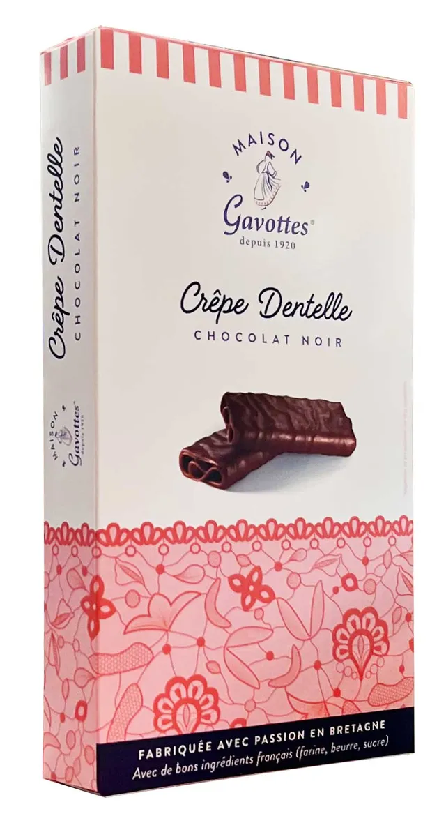 Gavottes Crêpes dentelle chocolat noir étui croustillant